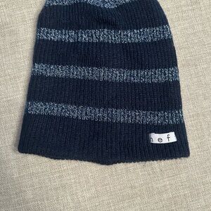 Neff Black and Gray Striped Beanie